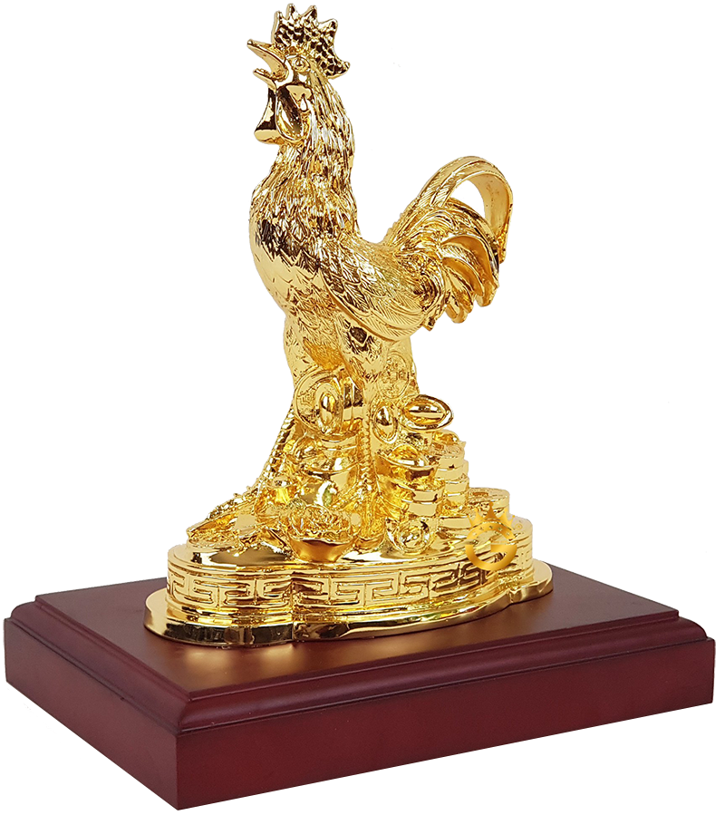 Mở hộp tượng gà dát vàng 24k tại King Gold Art, quà tặng vàng cao cấp 2024 độc đáo
