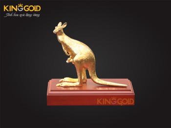 Tượng chuột vàng, tượng Kangaroo Bằng Đồng Mạ Vàng 24 K - Quà Tết Canh Tý