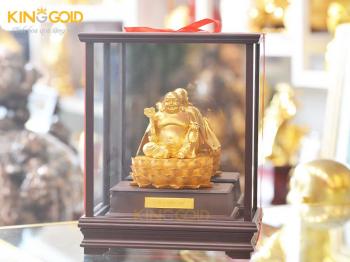Đúc tượng Phật Di Lặc ngồi đài sen mạ vàng 24k, đúc tượng Phật đồng