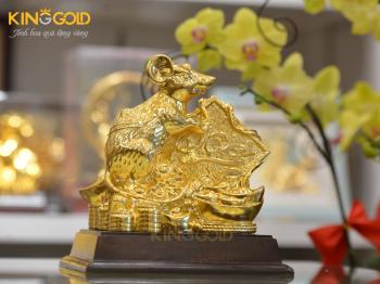 Giá bán tượng chuột mạ vàng 24k ngồi trên tiền vàng ôm chữ Lộc