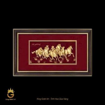 Tranh ngựa vàng tài lộc khổ lớn 60x100cm