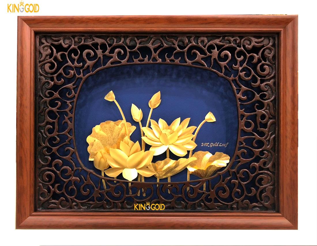 Bức tranh hoa sen dát vàng 24k tại Hà nội - Việt nam