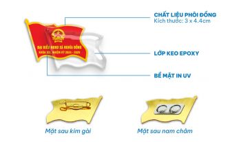 Chế tác huy hiệu Đảng đại hội nhiệm kỳ 2025 - 2030