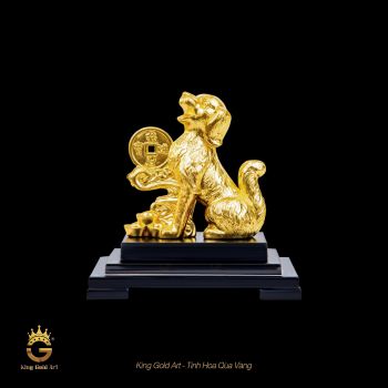 Tượng Chó Vàng 24k - Quà tặng sang trọng cho người tuổi Tuất