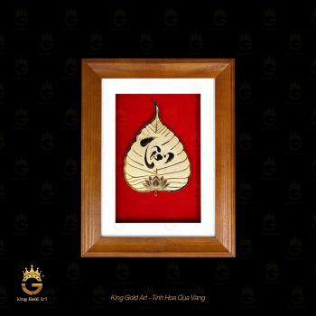 Tranh vàng Lá Bồ Đề chữ Tâm 