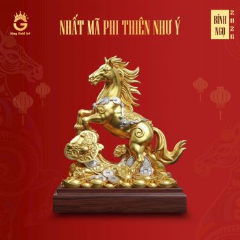 Quà Tết 2026 - Tượng Nhất Mã Phi Thiên Như Ý