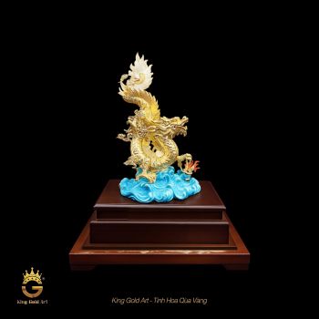 Tượng Rồng mix ngọc dát vàng