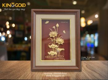Tranh hoa sen dát vàng 24k, quà tặng văn hóa Việt